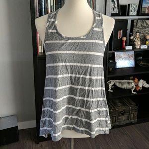 Gray and white Tank Top